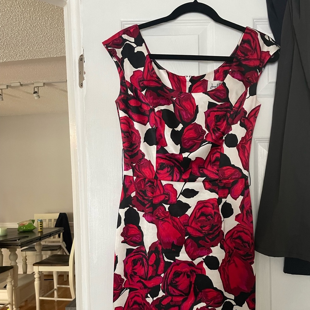 Silk Rose dress with belt